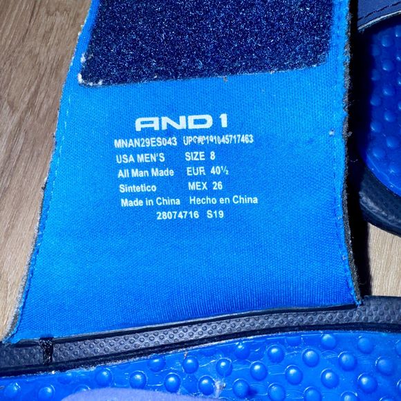 AND1 Navy and Blue Slides - Men's Size 8 - Picture 4 of 8